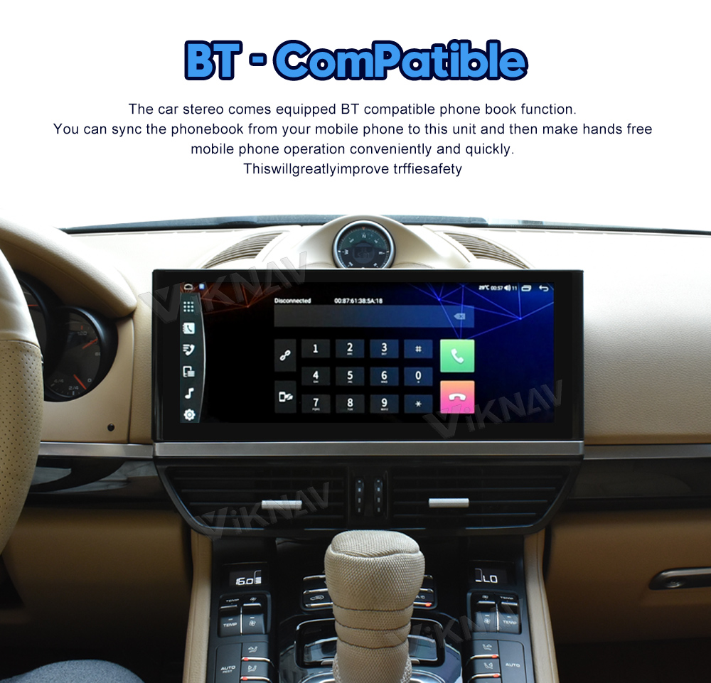 Viknav Car Radio For Porsche Cayenne (2011-2017) 12.3 inch Vehicle Stereo Carplay Multimedia Player GPS Navigation