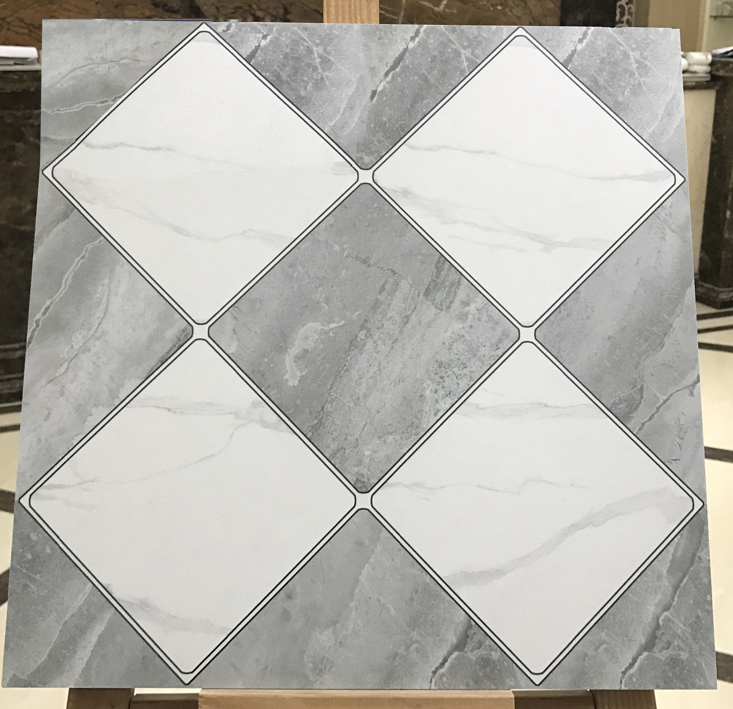 40x40cm Firebrick Ceramic Rustic Tiles For Hotel And Gray Interior Floor Tile For Living Room