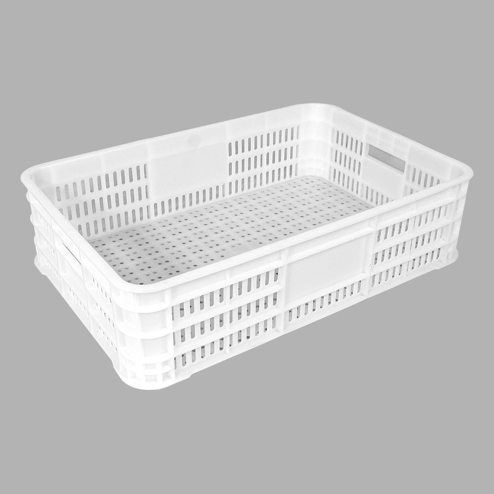 Food Grade Plastic Turnover Basket Customized Logo PP Vented Plastic Crate