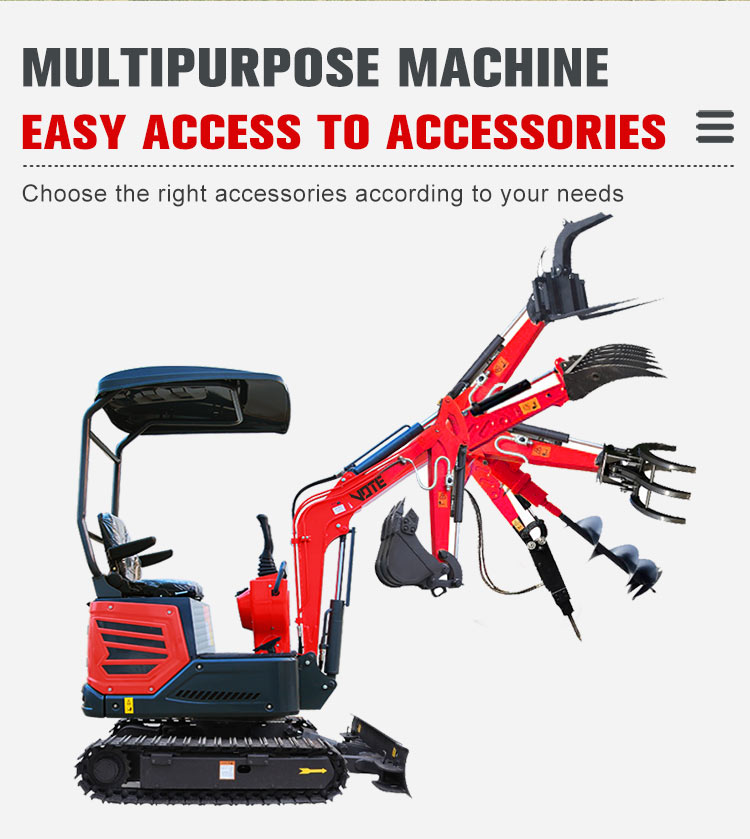 Small Hydraulic Crawler Mini Excavator with 2150mm Digging Depth and Spare Parts