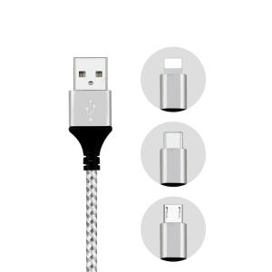 China 5V 2.1A Braided USB Cable , Extra Long Nylon Braided Micro Cord Fast Charging wholesale