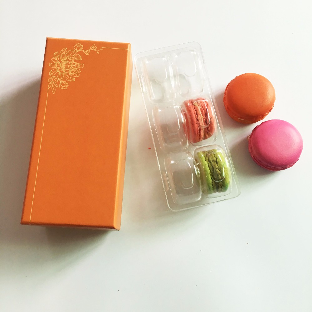 6 pcs macaron printing paper gift box packing boxes macarrons display macaron container with inner tray