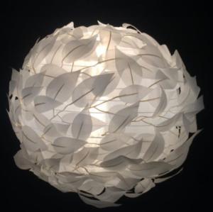 China Collapsible Round White Leaf Lampshade D300 For Living Room wholesale