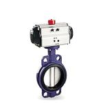 Wafer Ductile Iron PTFE Seat Butterfly Valve Air Actuator Single Acting