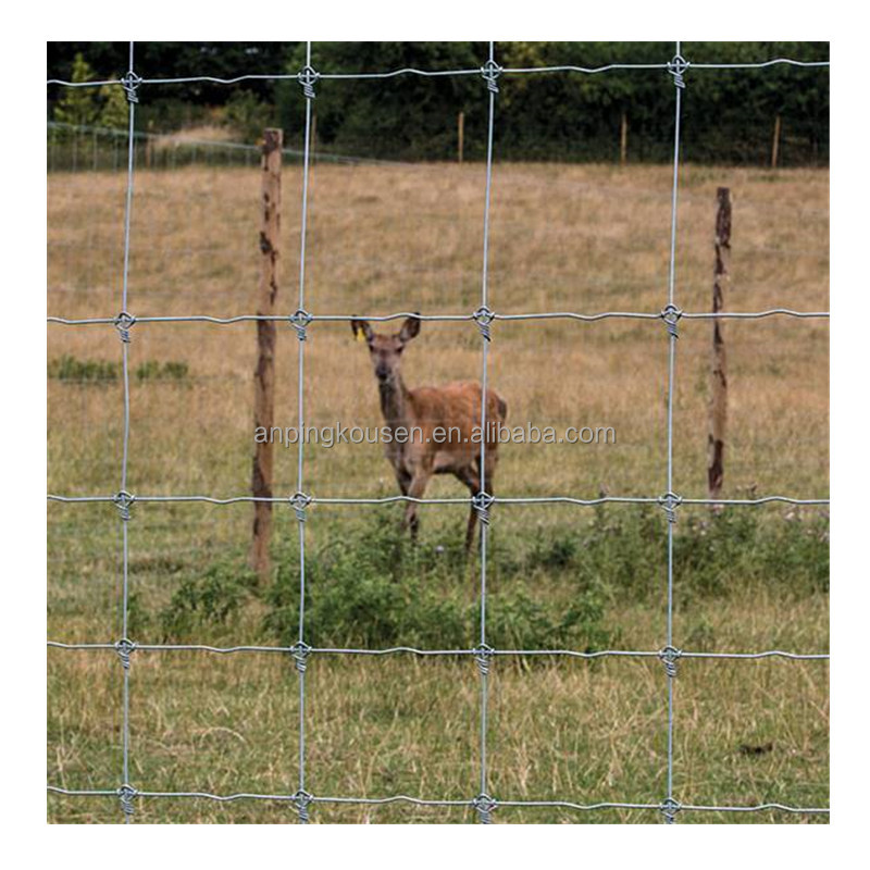 Galvanized 5-8 ft Fixed Knot Deer Cattle Fence for Farm Field Protection Square Design