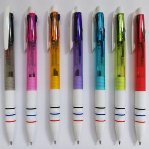 China Transparent 3color click ball pen with customized LOGO wholesale
