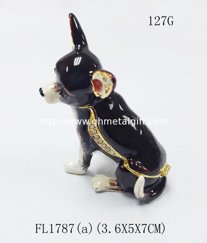 dog bejeweled trinket box dog alloy decorative crafts pewter ornament home decorative