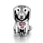1.5-2.5mm SBI Jewelry Dog Lying Silver Bead Charms For Bracelets Necklace