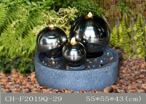China Polyresin Material Ss Ball Led Water Fountain Indoor Handmade wholesale