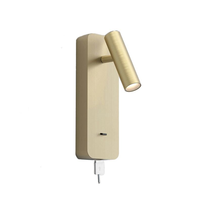 Adjustable cylinder bed reading wall lamp bedside light USB flexible headboard spot light for hotel villa project