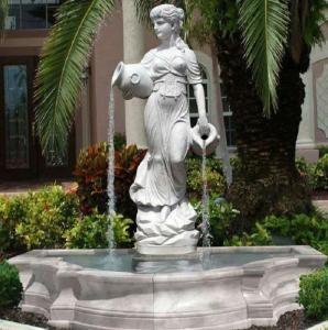 China Stone carving statue fountain white marble sculpture water fountains ,stone carving supplier wholesale