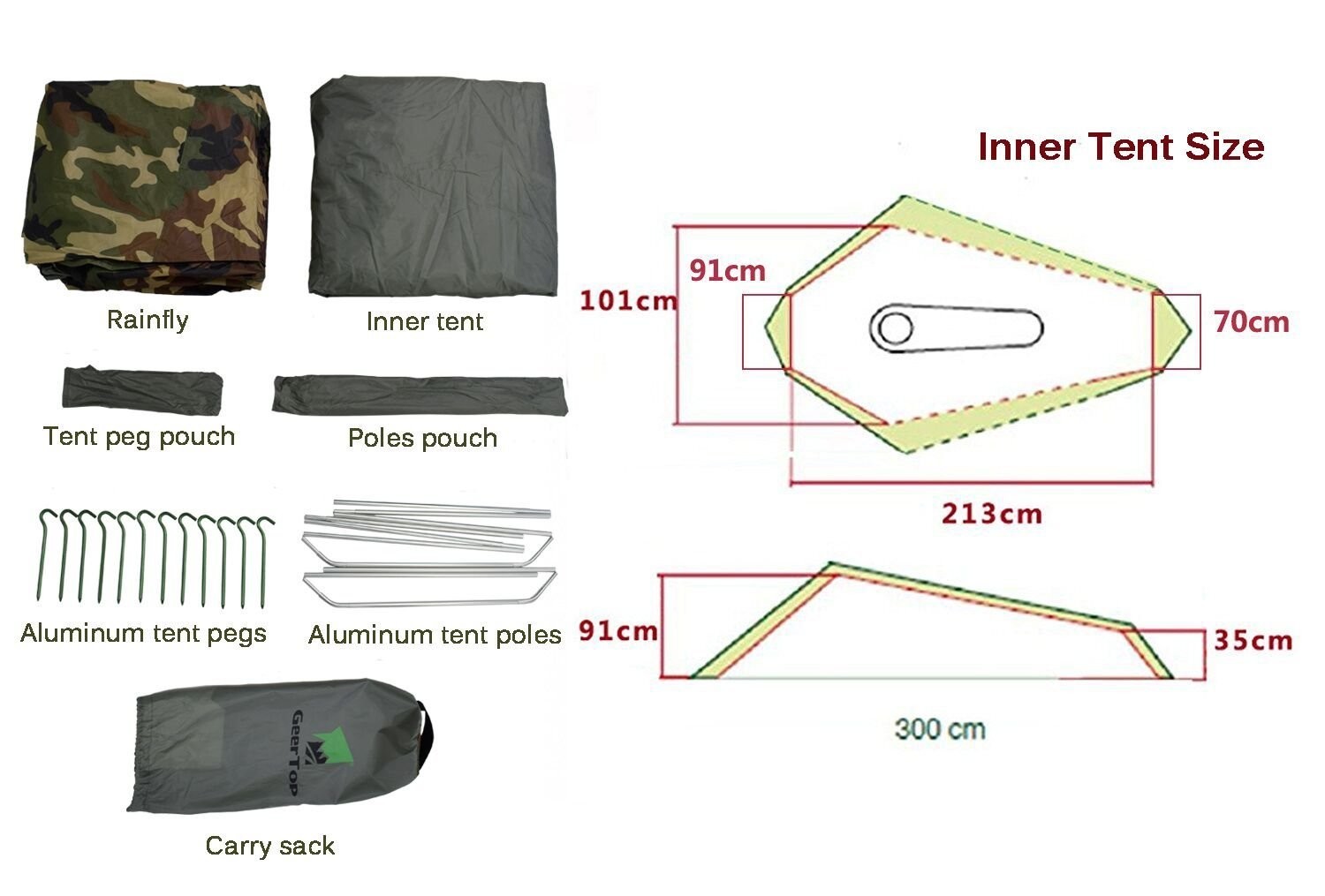1-Person 3-4 Season Camping Hiking Lightweight Backpacking Camouflage Tent For Outdoor