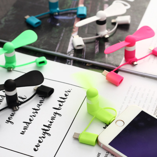 Light Weight 3 In 1 Type C Bendable USB Charging Mini Fan