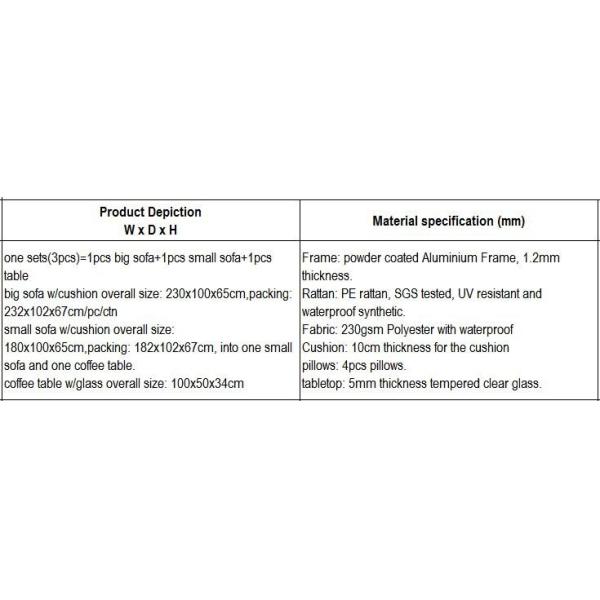 3pcs hot garden wicker furniture