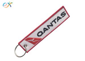 China Double Sided Embroidered Keychain Twill Background Polyester Material wholesale