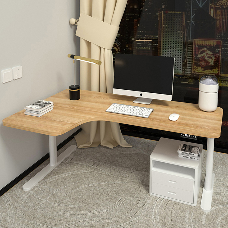 Triple Motor Electric L-Shaped Desk for Custom Design and Adjustable Height in 100 V/Hz