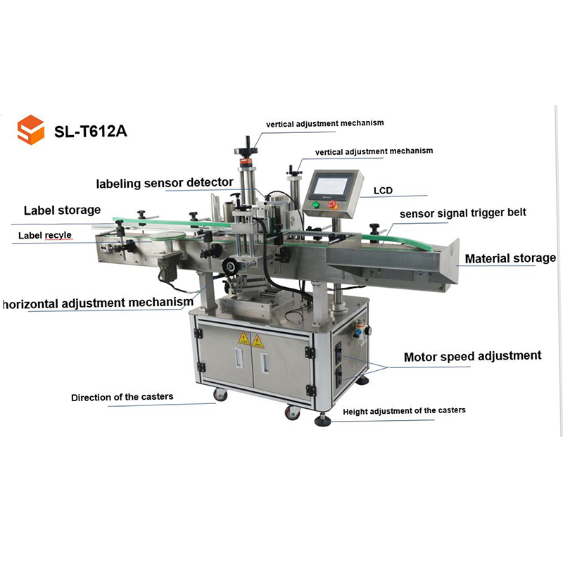 accuracy Automatic Vertical Taper Conical Jars Cups Container Round Bottle Labeling Machine