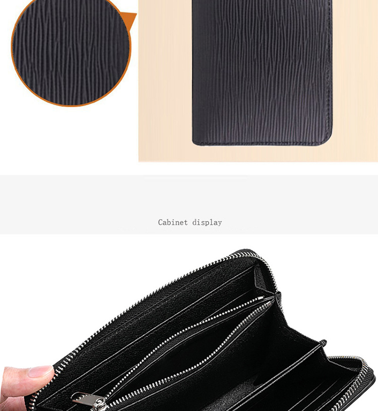 Multi-Function Passport Card Holder Genuine Leather Zipper Long Wallet for Men and Women