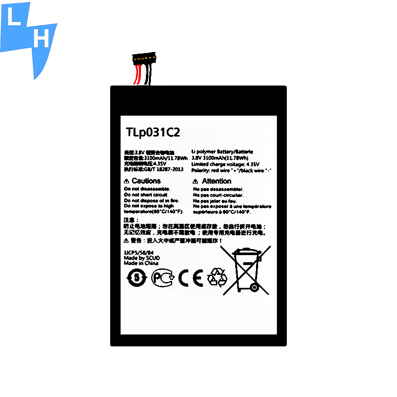 3100mAh 3.8V Lithium Ion Polymer Battery for Alcatel One Touch OT-8030/B Mobile Phone
