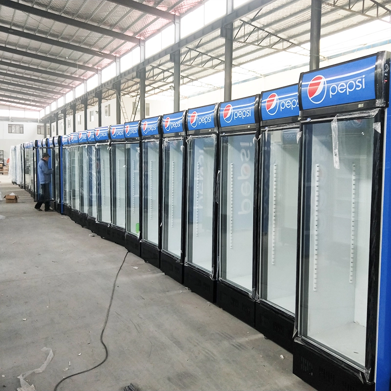 Upright beverage display fridge single glass Door vertical display refrigerator for commercial use