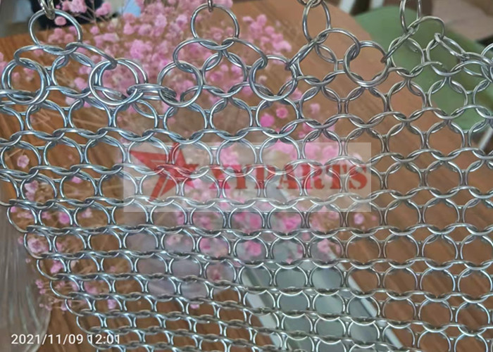 Welded Brass Ring Mesh For Partial Wall Decoration