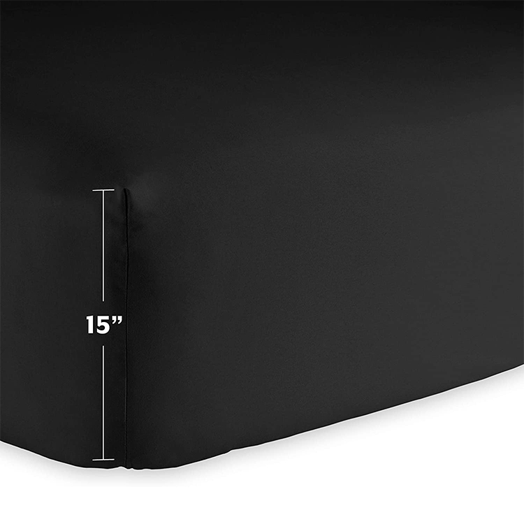 Extra Deep Pocket 100% Polyester Microfiber Solid Pattern Fitted Sheet for 14" or 15" Mattress