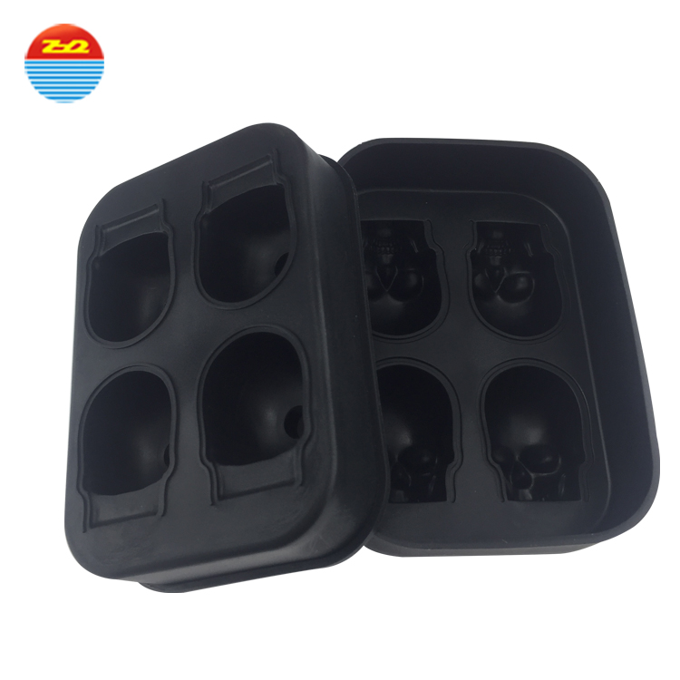 Large easy release skull shaped custom personalized silicone ice cube tray mold ice cream chill mold