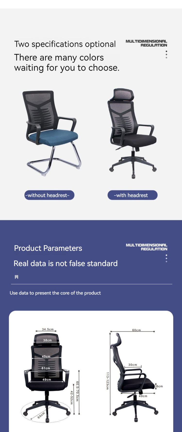 OEM ODM Comfortable Metal Foot Mesh Chair for Sedentary Computer and Conference
