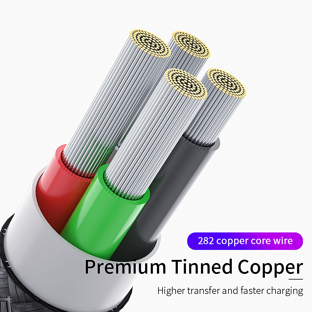 Essager Scud Usb Type C Cable Fast Charging 5A 0.3M 1M 2M for Type C Devices