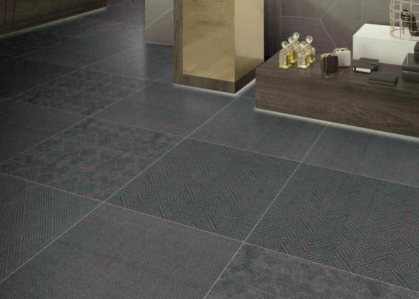 Popular Stain Proof Carpet Ceramic Tile 600x600 MM Frost Resistant Super Black