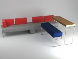 China Commercial Restaurant Booth And Table Set / Waiting Area Benches Set wholesale