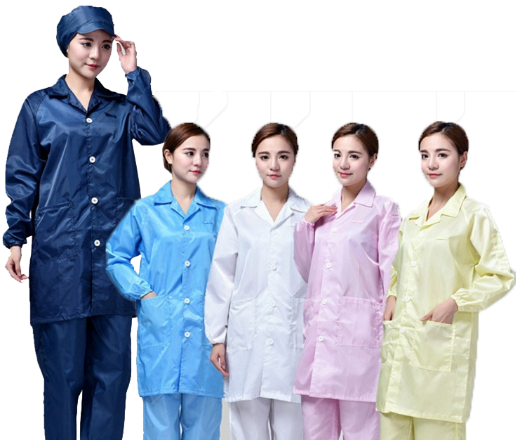 Plain ESD Stripe Surgical Gown Hemostasis Anti Static Fabrics Dust Free 165CM Width