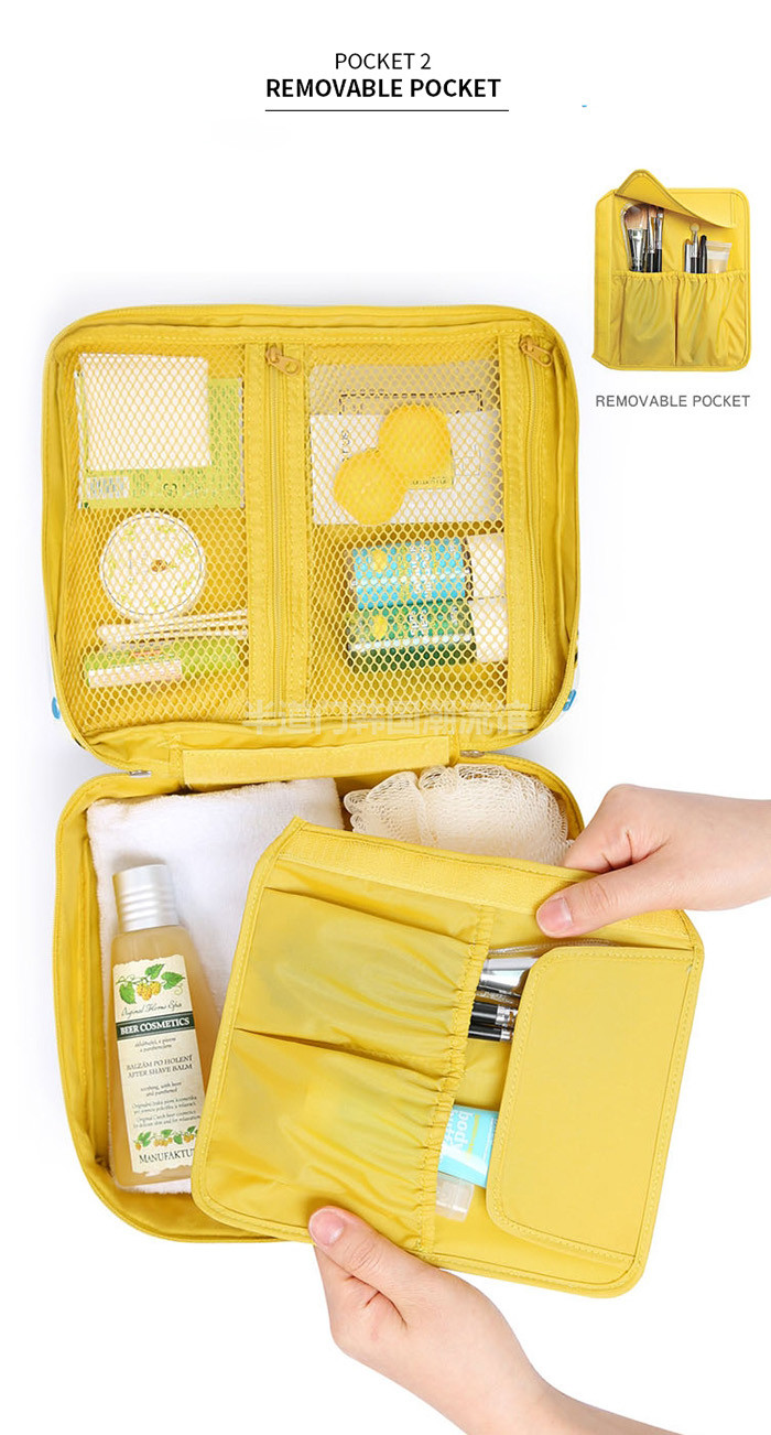 Multi Functional Travel Cosmetic Bags Waterproof Polyester With PU Coating