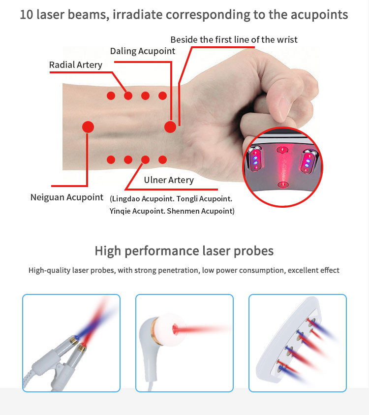 650nm LLLT Low Level Laser Therapy Watch Portable Laser Therapy Device For Diabetes Cure / Blood Fat Decrease