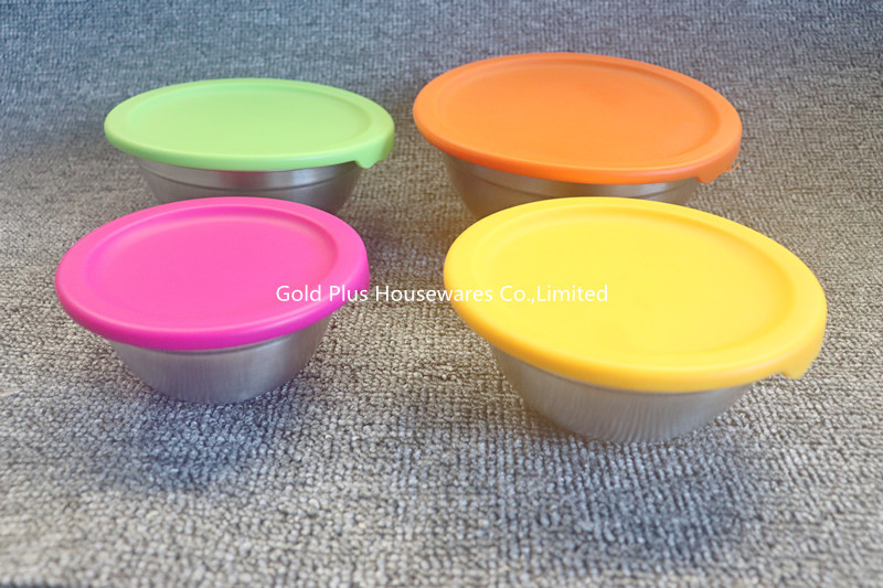 Portable Leakproof 8pcs Stainless Steel Basin With Airtight Lid