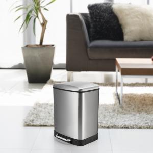 China 24 Liter Rectangular Stainless Steel Trash Can Used Ln Office, Living Room, Shop, Etc wholesale