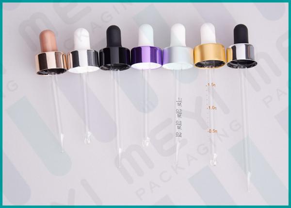 Aluminum Sheathed Bulb Glass Liquid Dropper , 20/400 Colorful Glass Bottle