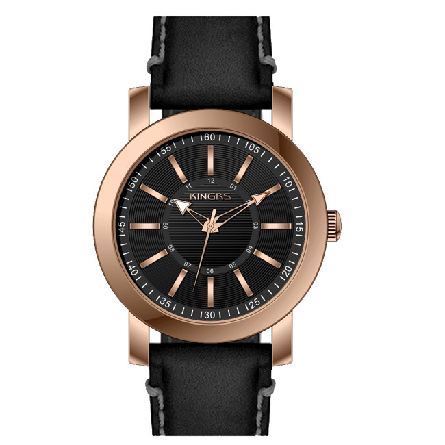 Waterproof Sports Watch With Genuine Leather Band , Men's Fashion Watch