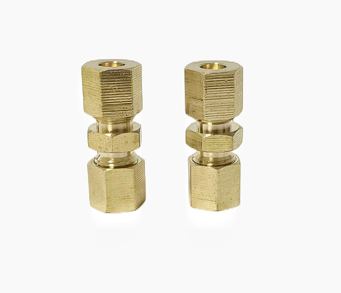 Round Head CNC Compression Pipe Fittings 3/8'' X 3/8''