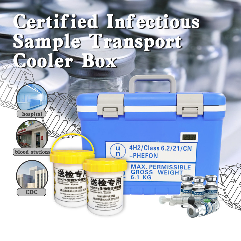 Portable Medical Cooler UN2814 Box For Specimen Shipping And Storage
