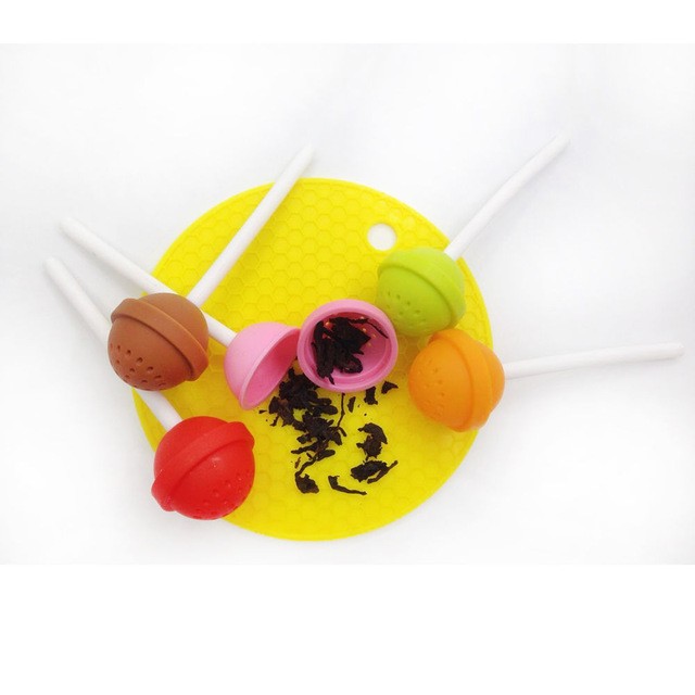 Colorful product lollipop sloth non plastic loose leaf tea custom silicone tea infuser walmart