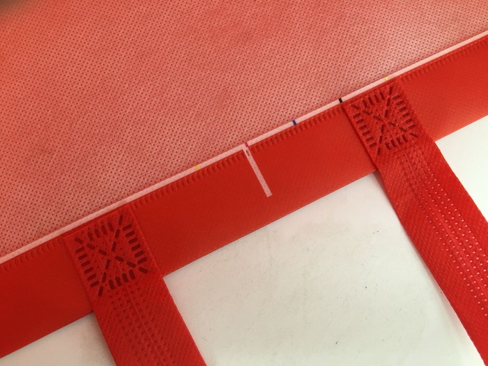 Customized Red Eco Non Woven Bags With Tote Handles Foldable Bag 100gsm