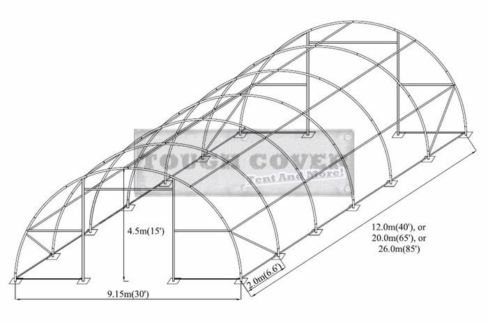 9.15m(30') wide Cheap,Storage tents, Dome storage buildings TC304015, TC306515, TC308515