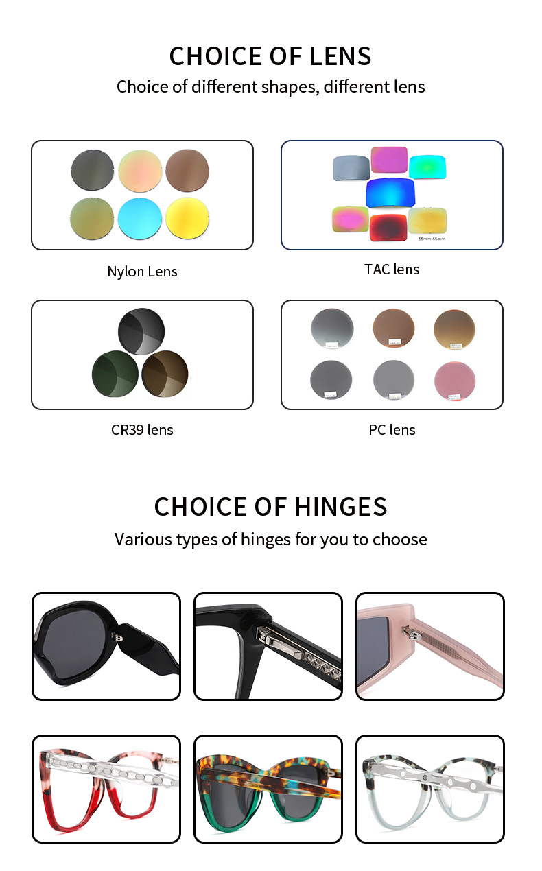 Customized Designer Acetate Sunglasses Trendy Shape Colorful
