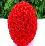 Red Silk Artificial Rose Ball Hanging Ornaments Banquet 13cm