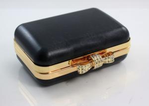 China Rhinestone Bow Clasp Plastic Purse Frames Gold Metal Clutch Frame wholesale