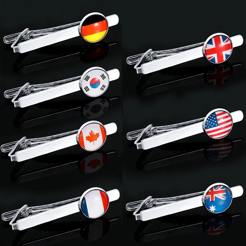 Men Tie Bar Pin 287 Country Flag Design Personalized Tie Clip With Customized Logo