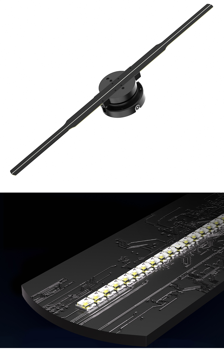 MP4/AVI/RMVB/GIF/JEPG/PNG/MKV Compatible 3D Hologram Fan 42cm for Outdoor Advertising