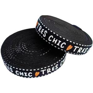 China 2cm Fat Jacquard Webbing Tape Black Nylon Webbing For Bags Luggage wholesale