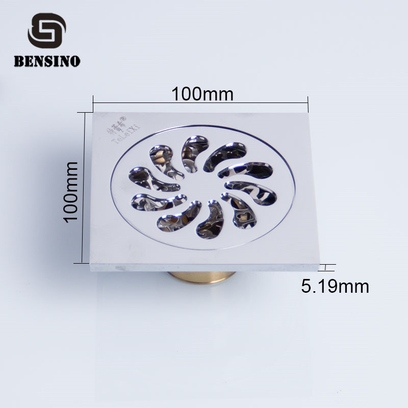 ODM 100 X 100mm Chrome Plated Brass Floor Drain Strainer